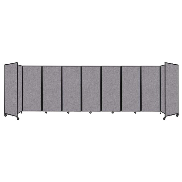 Versare Room Divider 360 Folding Portable Partition 25' x 6'10" Cloud Gray Fabric 1182908 - main